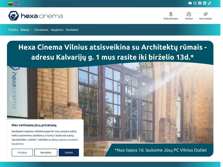 HexaCinema.lt — Jmedia sukurta el. parduotuvė