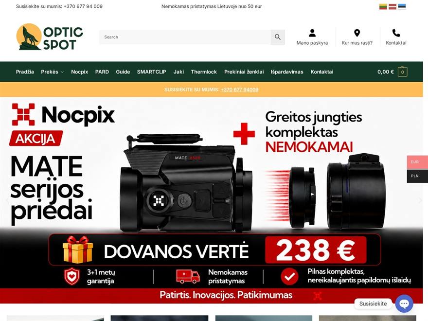 OpticSpot.lt — Jmedia sukurta el. parduotuvė